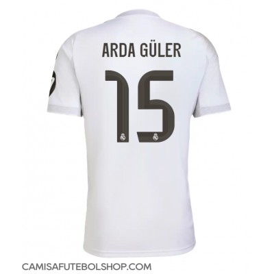 Camisa de time de futebol Real Madrid Arda Guler #15 Replicas 1º Equipamento 2025-26 Manga Curta Camisa de time de futebol Real Madrid Arda Guler #15 Replicas 1º Equipamento 2025-26 Manga Curta
